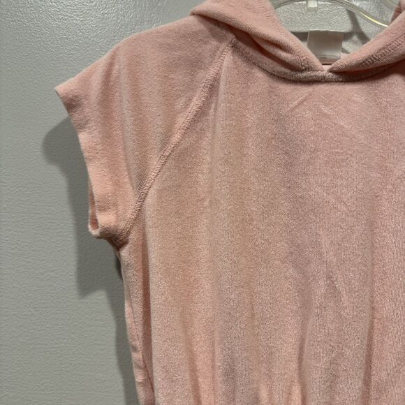 Hanna Andersson Terry Cloth Swim Cover Up Dress Hood Pink Beach Girls 150 sz 12 - Picture 6 of 8